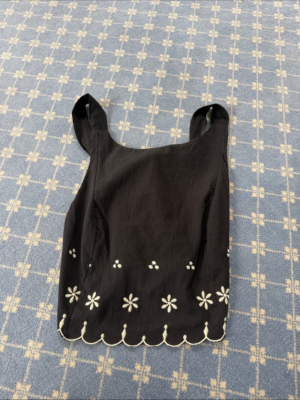 Free People Black Top with Copper Logo Tag